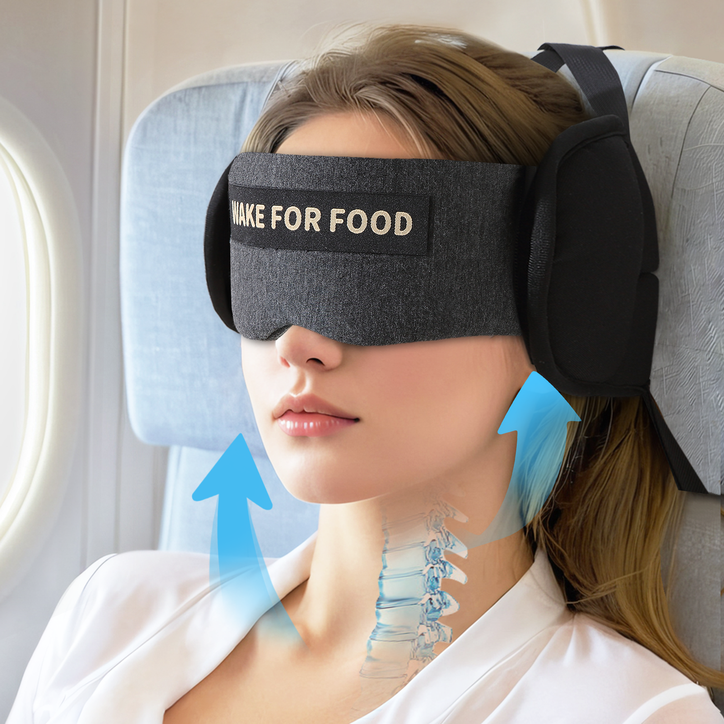 Plane Pillow with Eye Mask for Long Flights Sleeping
