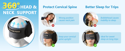 Plane Pillow with Eye Mask for Long Flights Sleeping