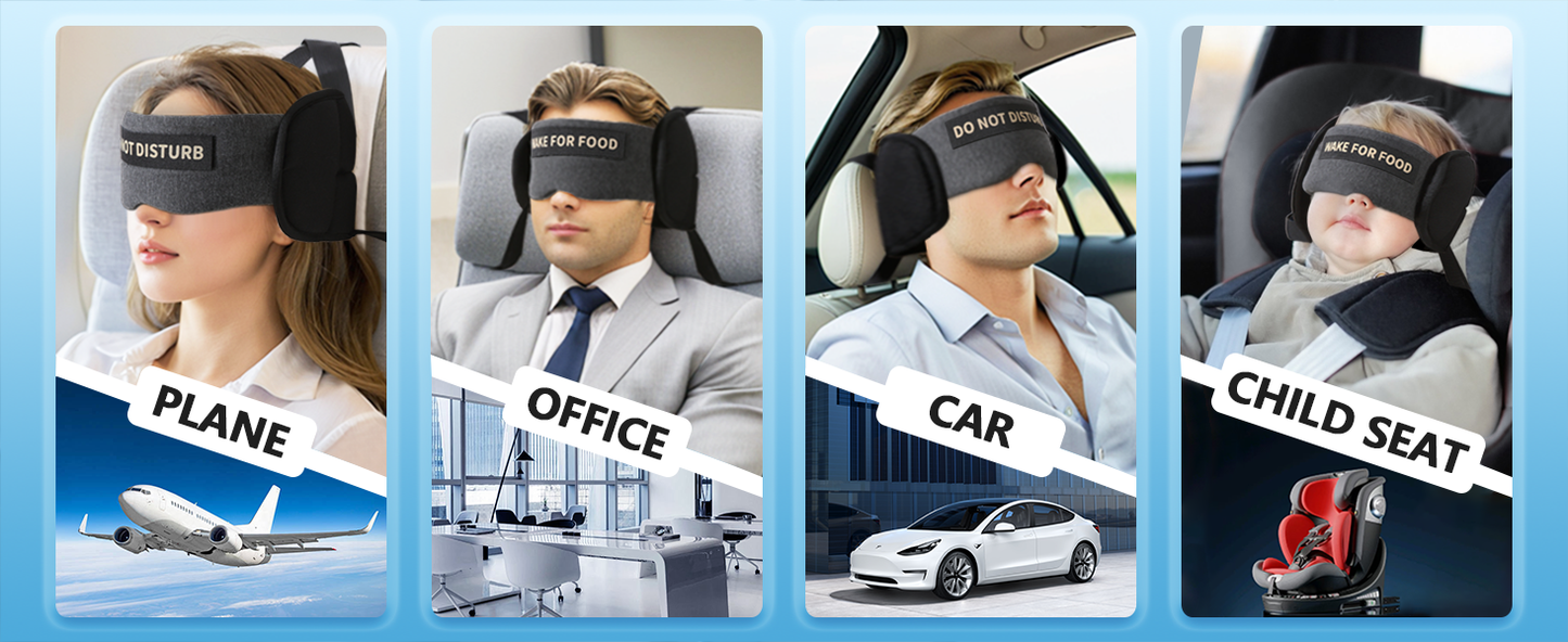 Plane Pillow with Eye Mask for Long Flights Sleeping