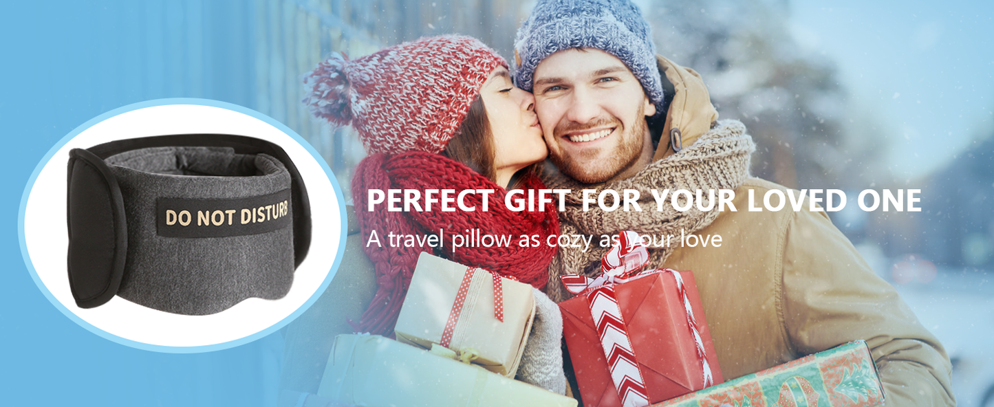 Plane Pillow with Eye Mask for Long Flights Sleeping